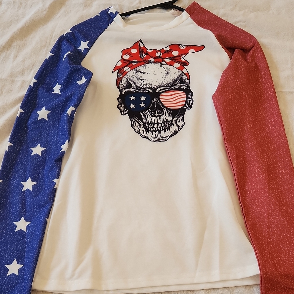 Patriotic Skull Long Sleeve